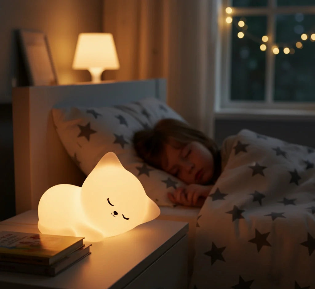 Veilleuse Led Chat en Silicone 7 Couleurs