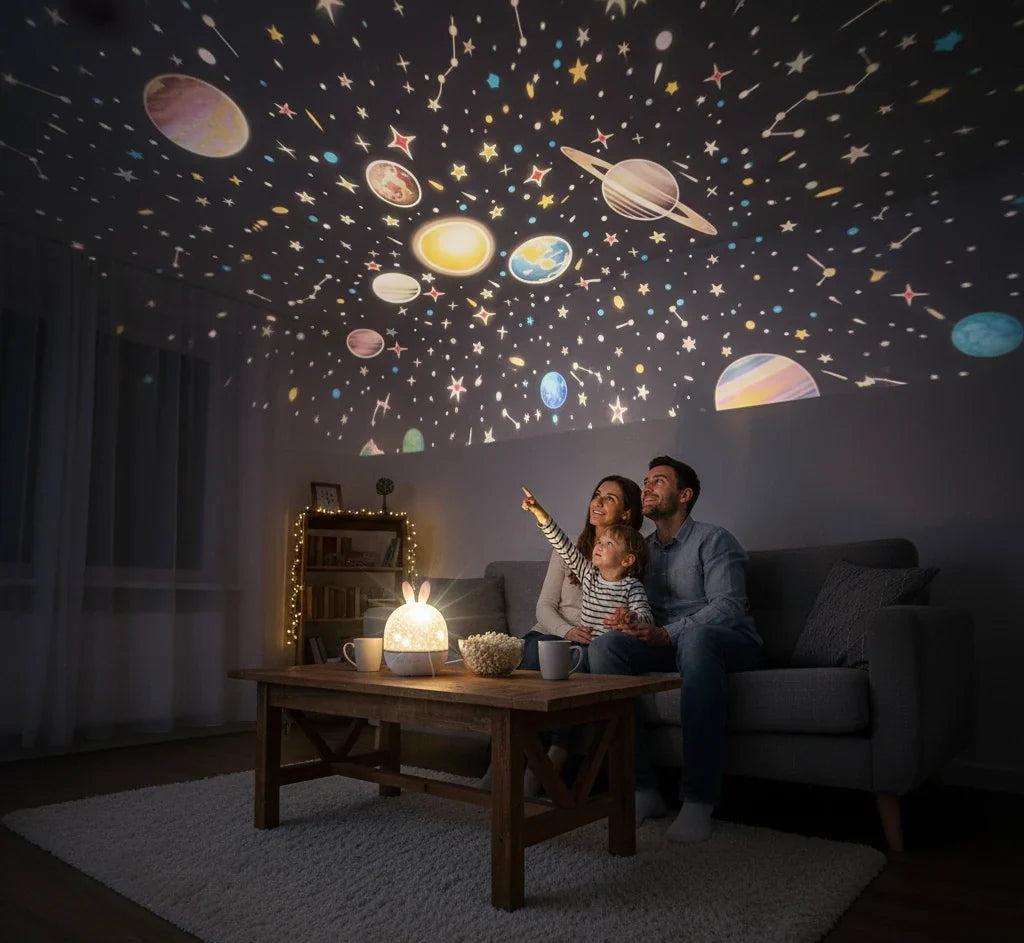 Veilleuse Lapin Projection Étoiles