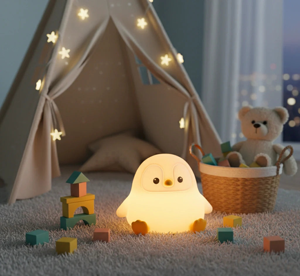 Veilleuse Pingouin en Silicone Rechargeable
