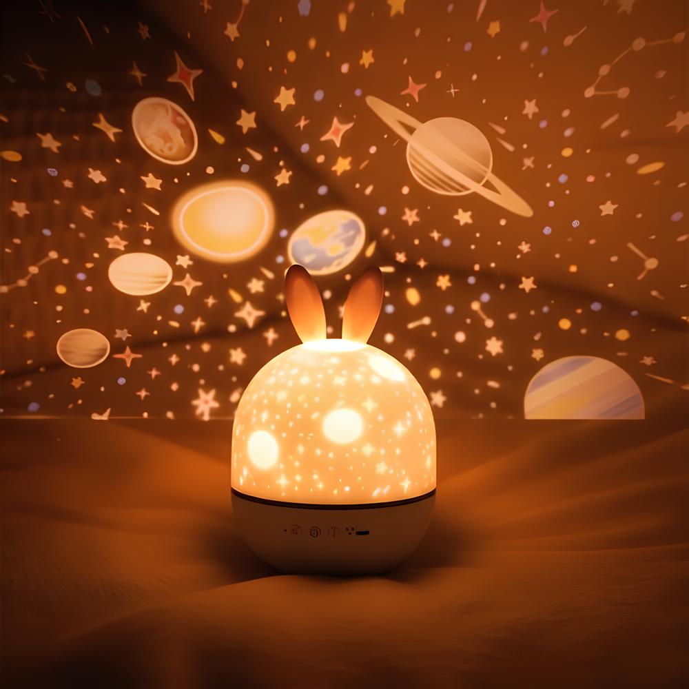 Veilleuse Lapin Projection Étoiles